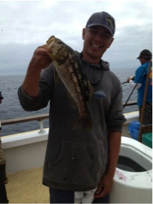 Joe Sarmiento Calico bass fishing on the Sea Jay Channel Islands